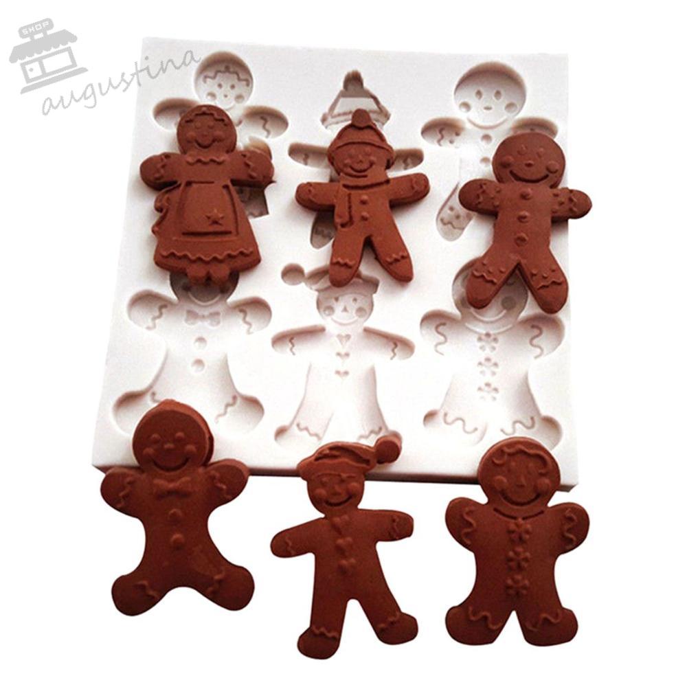 Khuôn Silicone Làm Xà Phòng / Sô Cô La Hình Người Bánh Gừng 3D