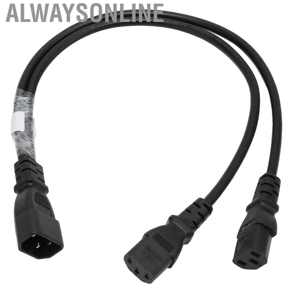 Alwaysonline Single C14 to Dual 5 15R C13 Cord Short Power UPS Server Y Splitter Adapter Cable for PC  Printer
