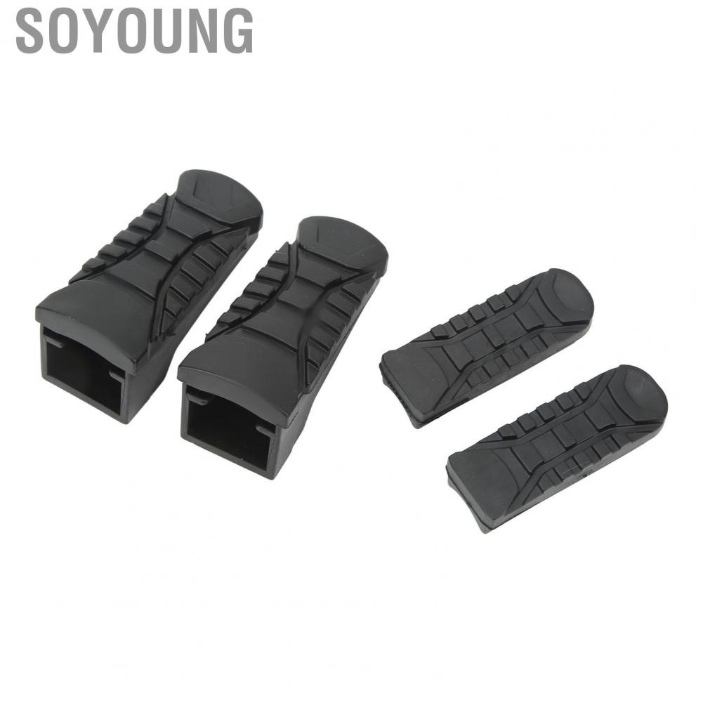 Soyoung Motorcycle Foot Pegs Cover  Rubber Front and Rear Uneven Surface Comfortable Pedaling 4PCS for Motorbike