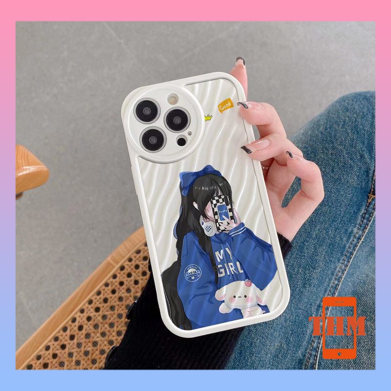 Ốp lưng iphone Cô gái làm hết sức mình, làn sóng nước, vỏ mềm silica gel chống rơi trắng Cho Iphone 6 / 6S / 6splus / se / 7 / 7plus / 8 / 8plus / X / xs / xsmax / 11 / 12 / 13 / 14 / Plus / Pro / Pro Max-301