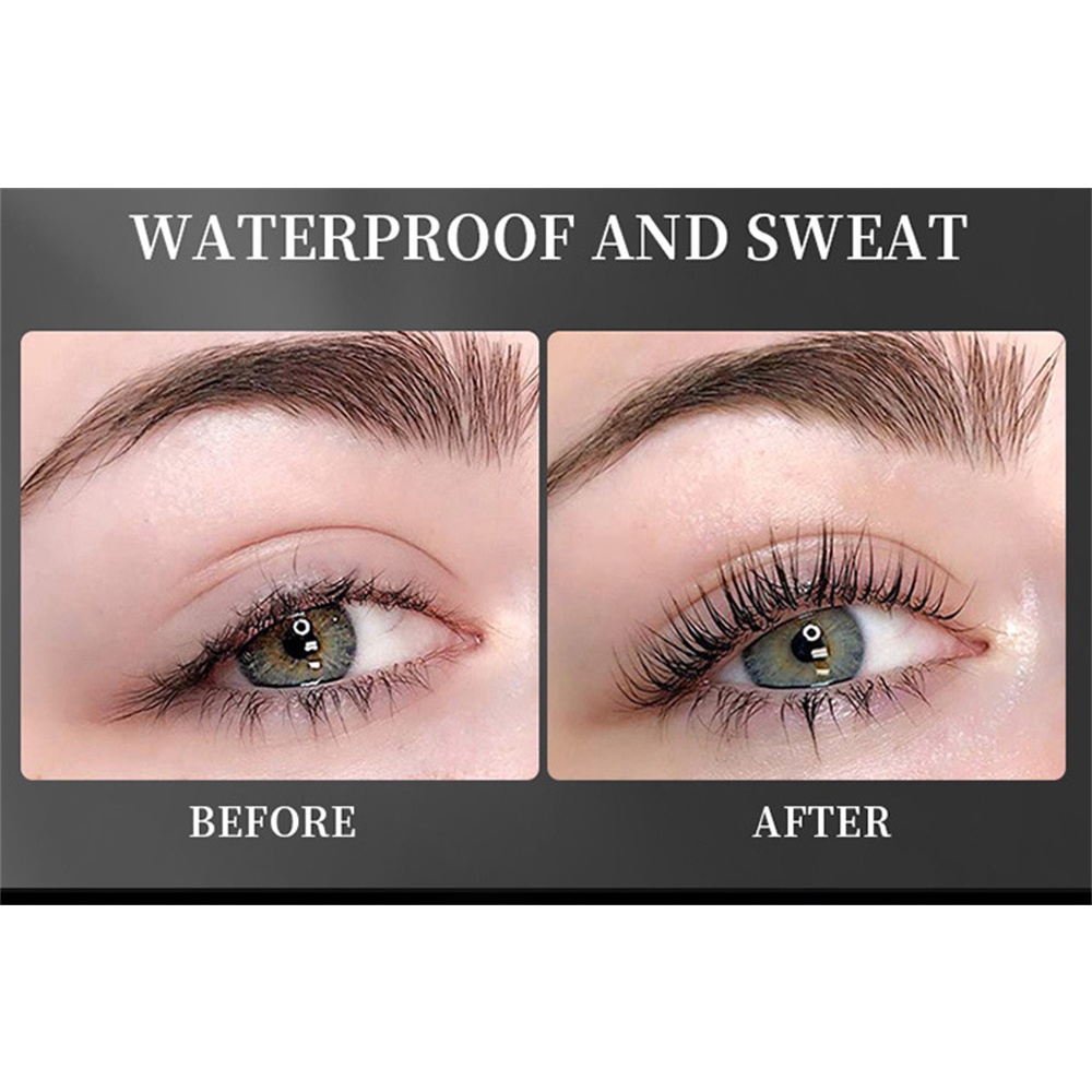 Yanqina 4D Mascara kết hợp tác dụng kép Không thấm nước Chống thấm mồ hôi Bàn chải uốn cong không dễ làm hào quang Dễ chải Trang điểm mắt tự nhiên lâu dài