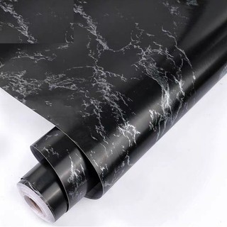 5-10 mét decal giấy dán tường đá hoa cương đen khổ rộng 45cm, keo sẵn tiện lợi