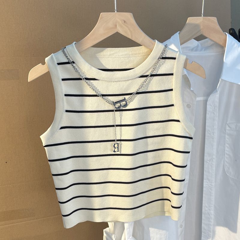 Áo Dệt Kim Thể Thao Sát Nách Kẻ Sọc Thời Trang Mùa Hè Cho Nữ