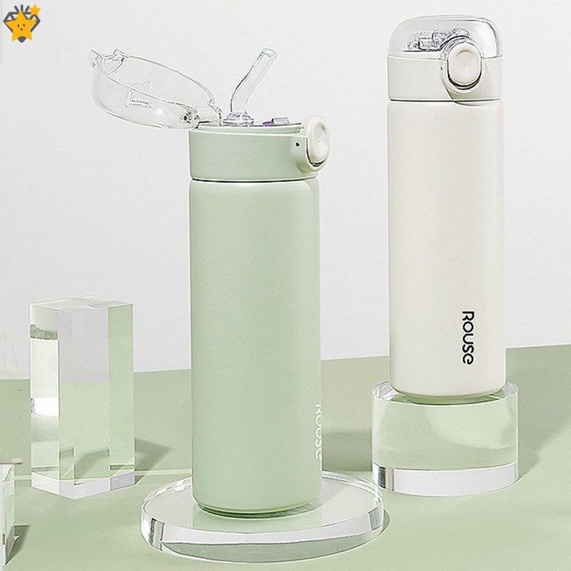 Bình Nước Giữ Nhiệt Bằng Thép Không Gỉ 380ml Kèm Ống Hút Tiện Dụng