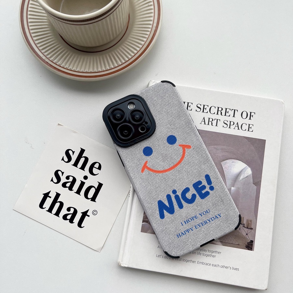 Ốp Điện Thoại tpu Dẻo Màu Xám Họa Tiết Mặt Cười Đơn Giản Chống Rơi Cho iPhone 14 13 12 11 Pro Max XS XR 7 8 Plus