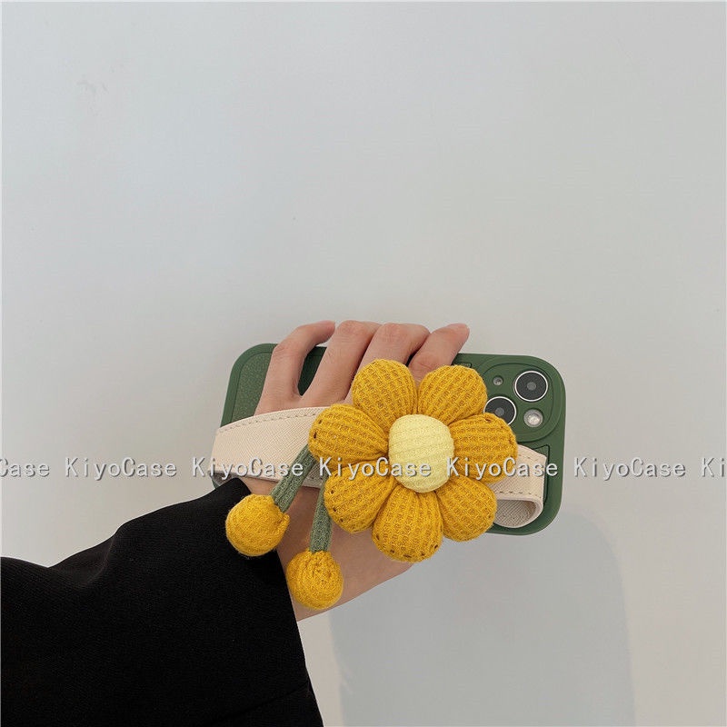 Ốp Điện Thoại silicon Hình Hoa Có Dây Đeo Cho iphone 15 14 pro max 11 13 12 x xs xr max pro max 7 8 plus