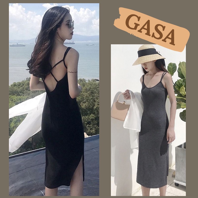 Đầm Dài Hai Dây Hở Lưng Gợi Cảm Cho Nữ