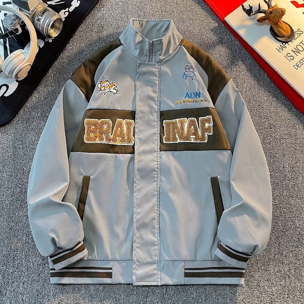 Áo Khoác Bóng Chày Dáng Rộng Phong Cách Đường Phố Mỹ Thời Trang Xuân Thu Cá Tính Cho Nam