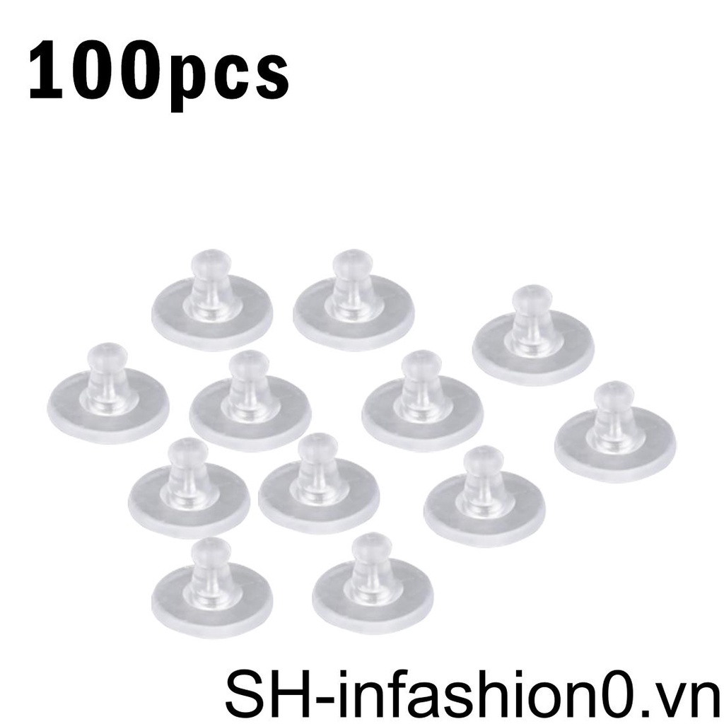 Set 500 Nút Chặn Bông Tai Bằng Silicon Trong Suốt