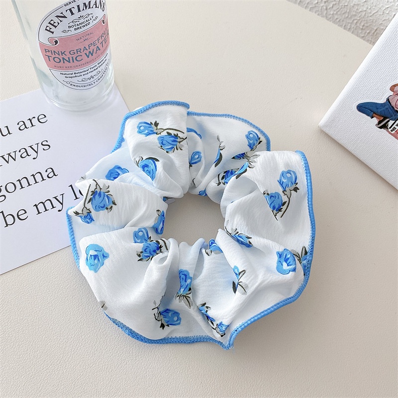 1 Dây Cột Tóc Cao Su Vải In Họa Tiết Hoa Tươi Mới Mùa Hè Cho Nữ