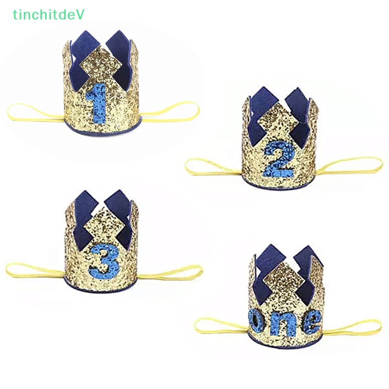 Băng Đô Hình Vương Miện Màu Vàng / Xanh Dương Xinh Xắn Cho Bé Gái