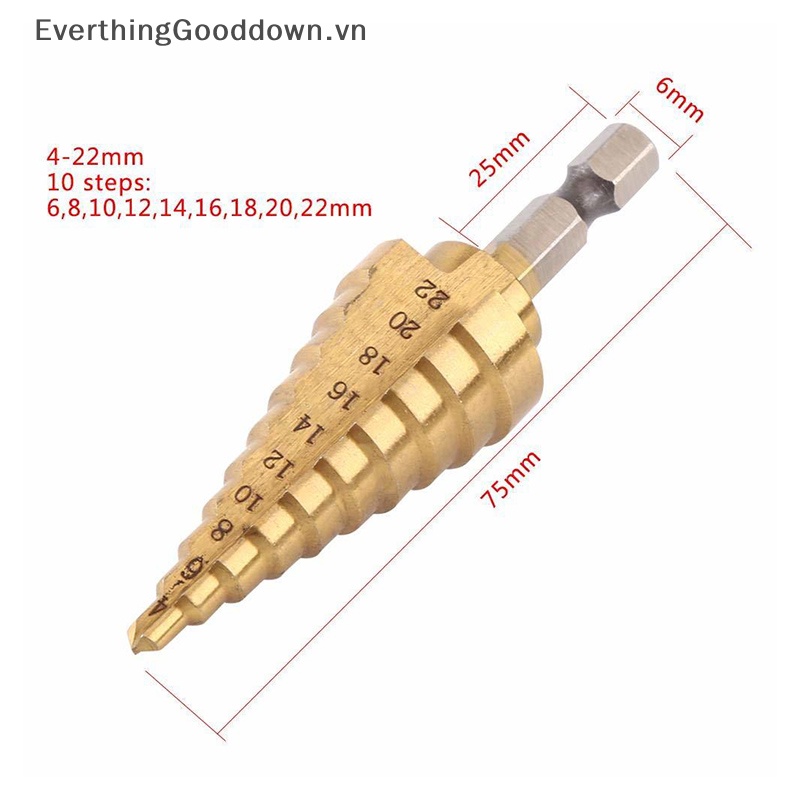 Mũi Khoan Lỗ Hình Nón 4-22MM HSS Chất Lượng Cao