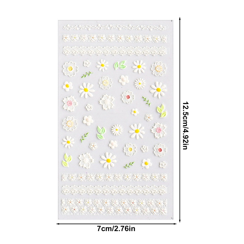 Miếng Dán Trang Trí Móng Tay 5d Họa Tiết Hoa Bướm Thời Trang