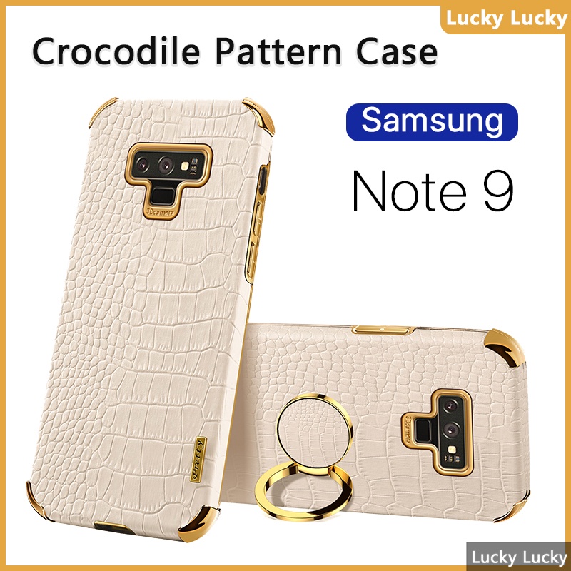 ốp lưng Samsung Note 9 Họa Tiết Cá Sấu Giá đỡ vòng đeo tay PU Cover Máy ảnh bảo vệ toàn diện Mạ vàng Mảnh khảnh cảm xúc tuyệt vời Chống vân tay tản nhiệt lót Note 20 Ultra 10 Plus 10 Lite 8