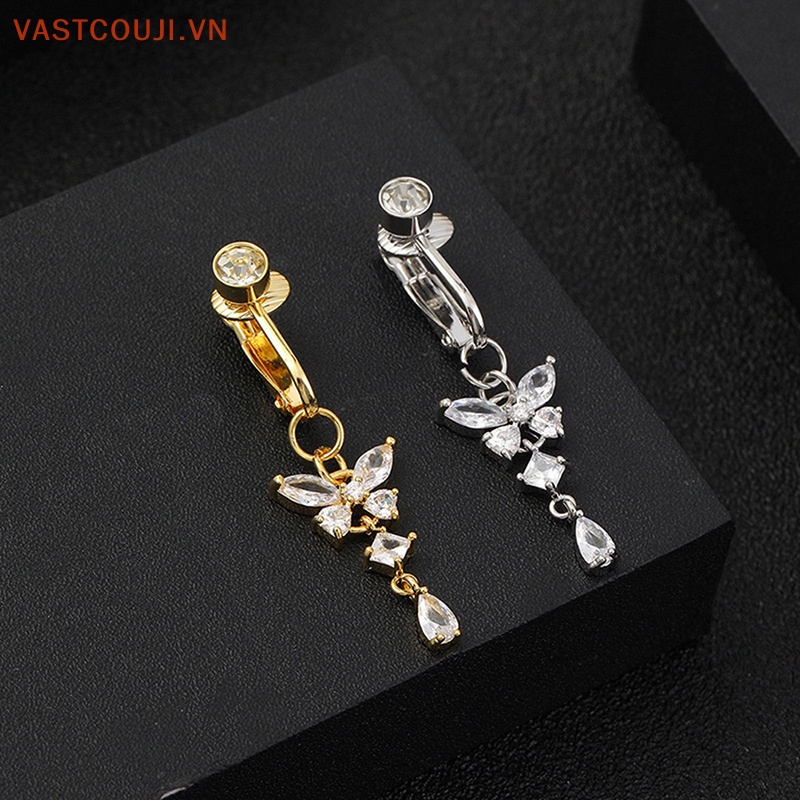 Khuyên Rốn Hình Bướm Đính Đá Zircon Xinh Xắn Cho Nữ