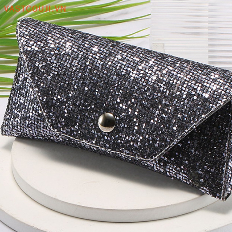 Hộp Đựng Kính Mát Bằng Da Mềm Đính Kim Sa Lấp Lánh Kiểu Retro