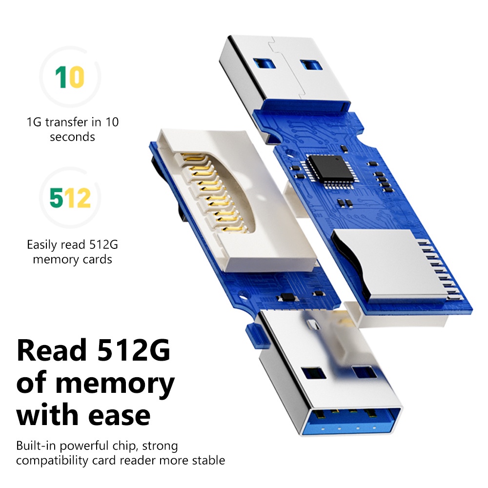 Đầu Đọc Thẻ Nhớ 2 Trong 1 Usb 3.0 Sang Sd Micro Sd Tf Cho Máy Tính / Laptop