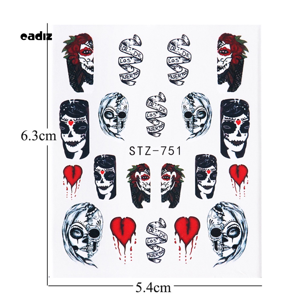1 Bộ Miếng Dán Móng Tay Chủ Đề Halloween Dễ Sử Dụng