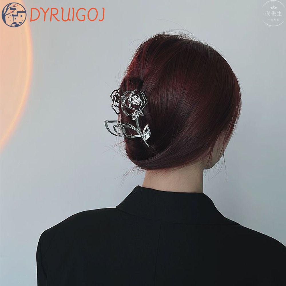 Kẹp Tóc Hình Cá Mập Đính Hoa Hồng Lớn Ngọt Ngào Cho Nữ|Kẹp Tóc Phong Cách Hàn Quốc Xinh Xắn Cho Nữ