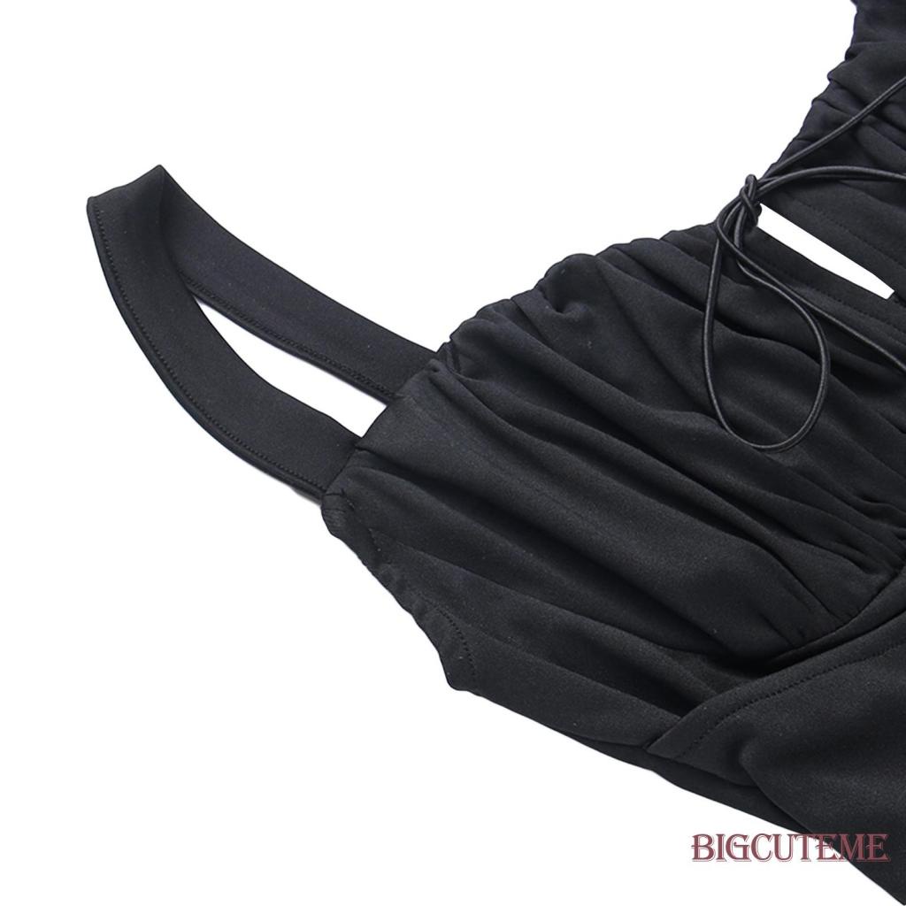 Đầm Hai Dây Dáng Dài Ôm Sát Màu Trơn Thời Trang Mùa Hè Cho Nữ