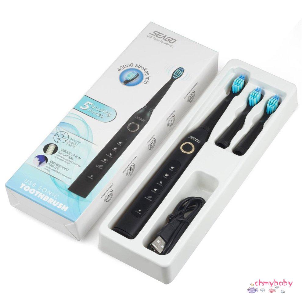 [OMY] Seago Sg-507 Bàn Chải Đánh Răng Điện Hẹn Giờ Thông Minh Sonic USB Sạc Chống Nước Cho Người Lớn [P/16]