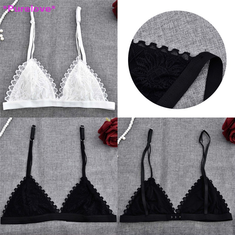 Áo Ngực Ren Hoa Hình Tam Giác Không Đệm Lót Thời Trang Mới