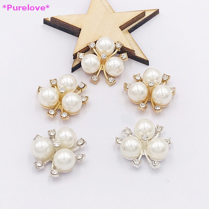 Bộ 10 Nút Áo Hình Hoa Đính Ngọc Trai Trang Trí Đám Cưới DIY Mới