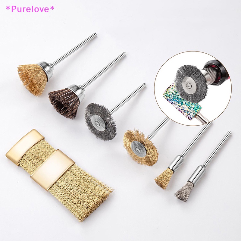 1 Bàn Chải Dây Đồng 3 / 32 &quot;Vệ Sinh Đầu Mài Móng Tay Tiện Dụng Mới