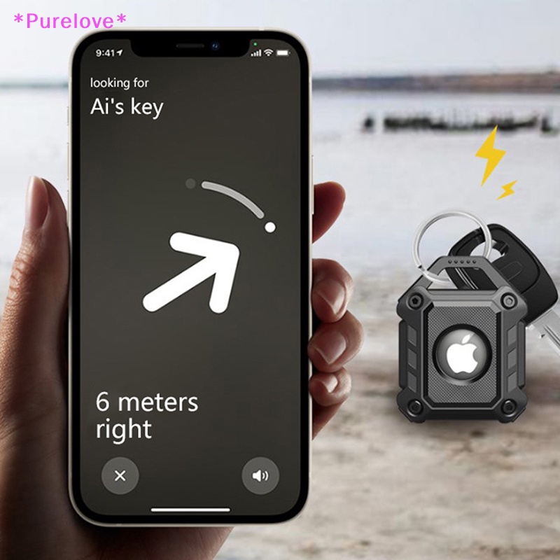 Vỏ Bảo Vệ Hộp Đựng Tai Nghe Apple Airtag Bằng TPU Chống Sốc Kèm Móc Khóa Tiện Lợi
