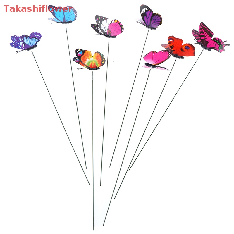 Set 10 Chậu Hoa Hình Bướm Nhiều Màu Sắc Trang Trí Sân Vườn