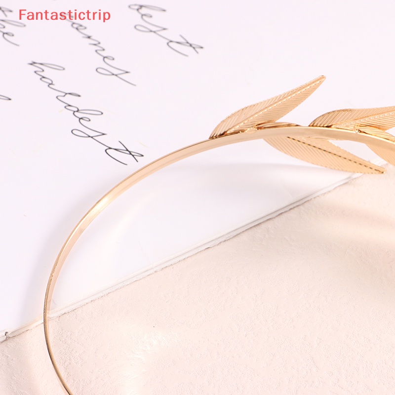 Băng Đô Kim Loại Hình Chiếc Lá Màu Vàng Thanh Lịch Cho Cô Dâu