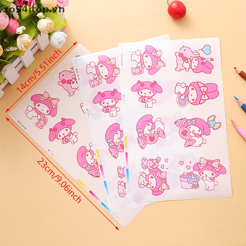 Set 5 Miếng Dán Hình Cinnamoroll Kuromi Hoạt Hình My Melody Kawaii Bằng Pvc Trong Suốt Chống Nước Tự Dính Trang Trí Đa Ứng Dụng