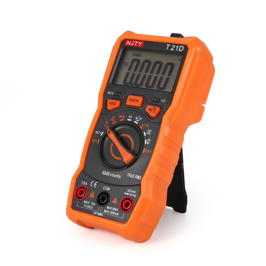 Digital Multimeter NJTY T21D DC/AC Volt Amp Ohm Diode NCV Mini Multitester