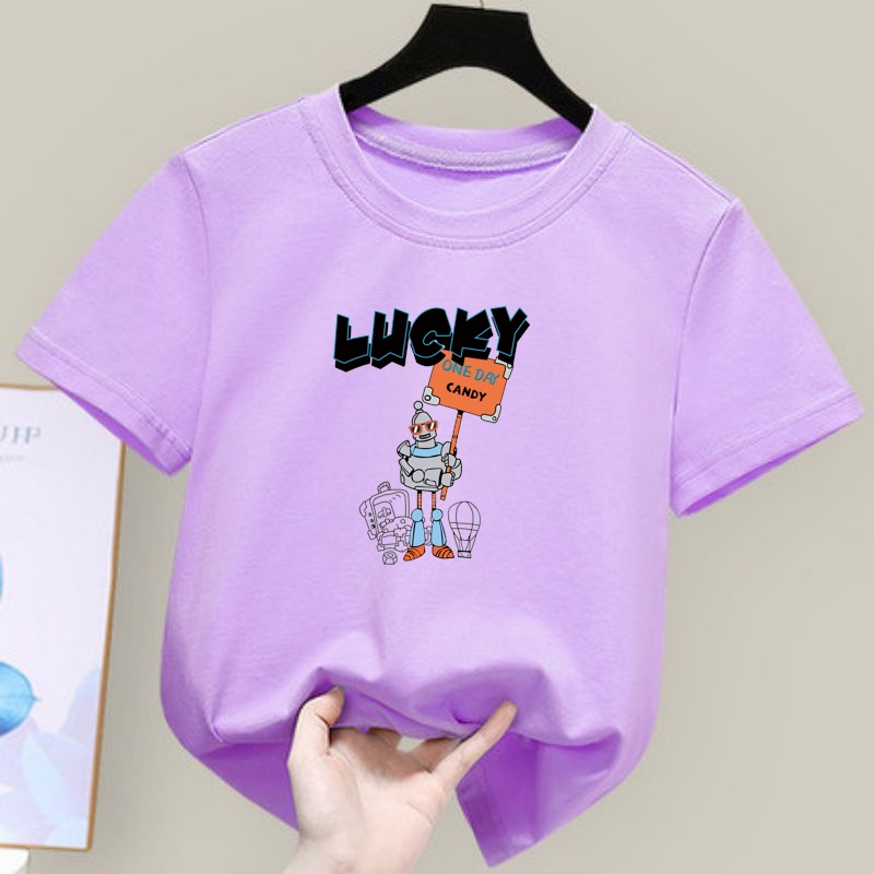 Áo Thun Cotton Unisex Dễ Thương Cho Bé