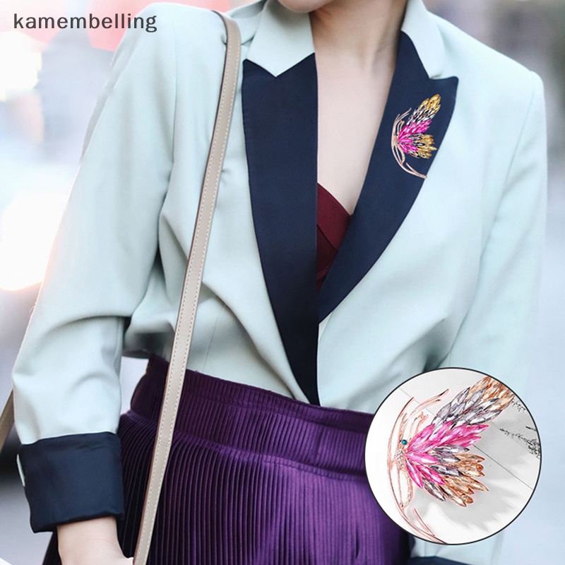 Trâm Cài Áo Hình Bướm Đính Pha Lê Màu Gradient Phong Cách Pháp Thanh Lịch Cao Cấp