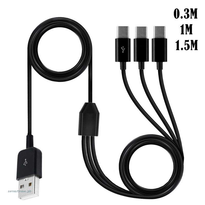 Dây Cáp Chuyển Đổi USB 2.0 Type A Sang USB Type C (USB-C) Từ 1 Sang 3 Cổng Cắm Tiện Dụng
