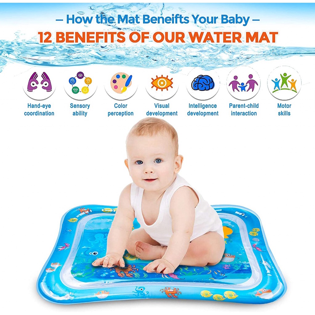 Thảm Nước Bơm Hơi Bằng PVC Dày Dặn Tiện Dụng Cho Bé Chơi