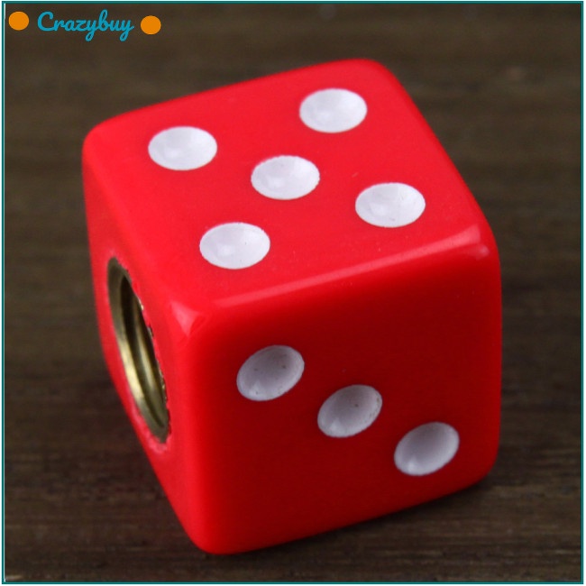 Cr Set 2 Nắp Van Bánh Xe Hơi Hình Xúc Xắc 7 Màu Ốp