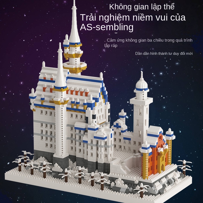 Đồ Chơi  Lắp Ráp Lâu Đài Hồ Thiên Nga Cỡ Lớn Độ Bền Cao Thích Hợp Làm Quà Tặng Cho Bé
