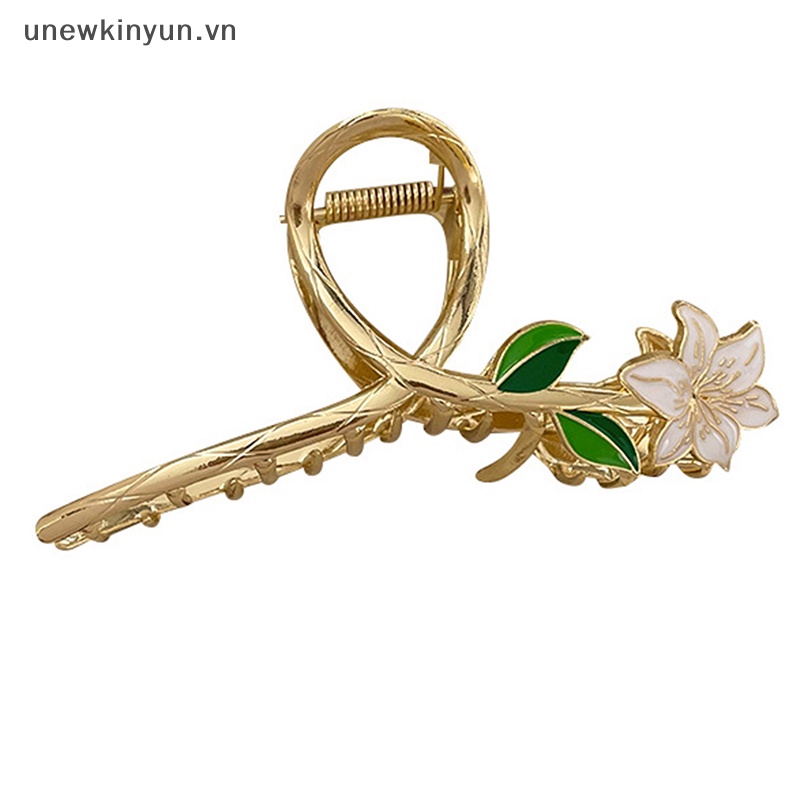 Kẹp Tóc Kim Loại Hình Hoa Trà Thanh Lịch