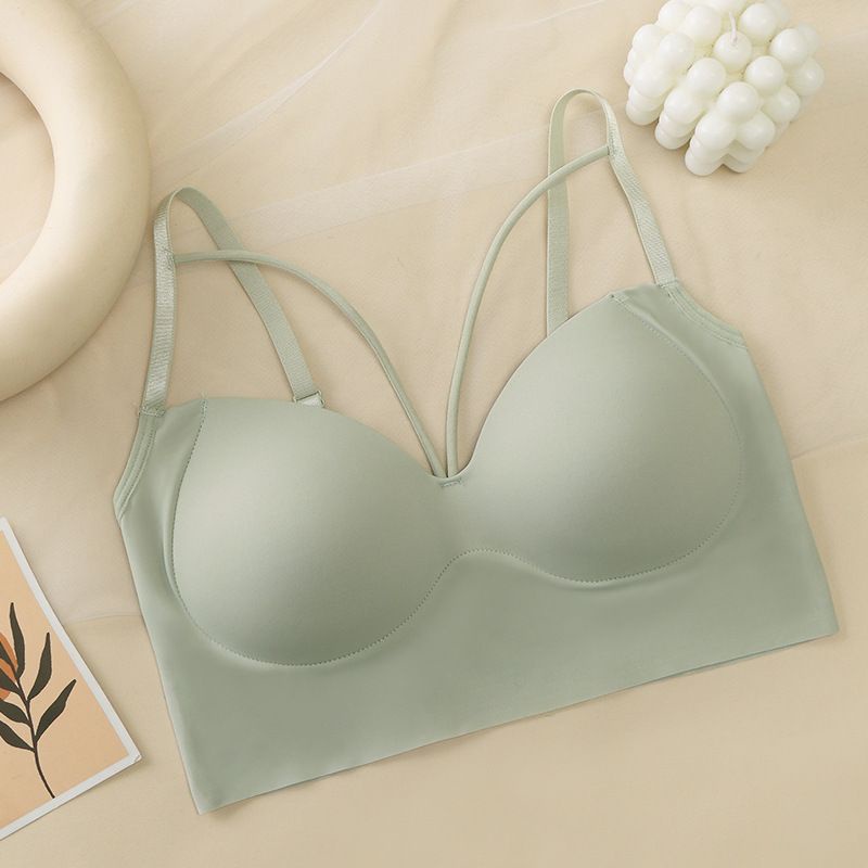 Áo Ngực Thể Thao Không Gọng Không Đường May Chống Chảy Xệ Có Size Lớn Bằng Lụa Mát Phối Ren Dành Cho Nữ