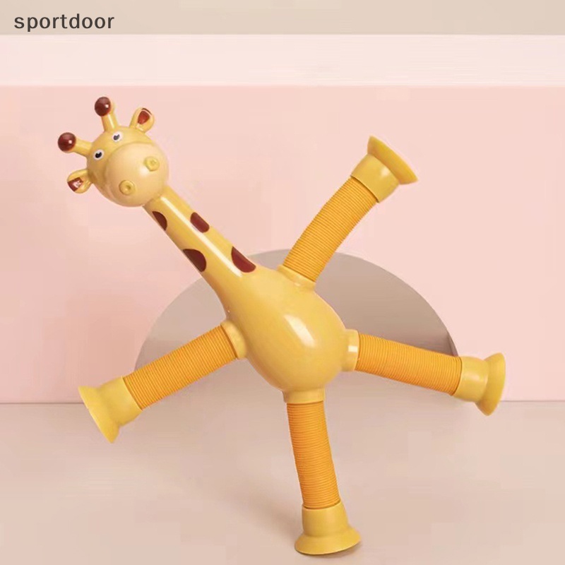 [sportoutdoor] Đồ Chơi Ống Hút Hình Hươu Cao Cổ Hoạt Hình Co Giãn Mới Lạ [out]