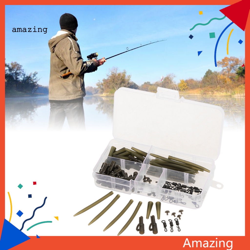 Set 100 Kẹp Cố Định Dây Câu Cá Chống Ăn Mòn Thiết Kế Nhỏ Gọn