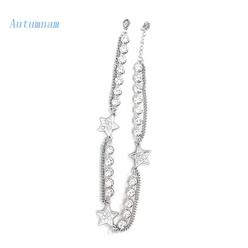 Vòng cổ Nhiều Lớp Đính Đá Thời Trang Dành Cho Nữ ​Vòng cổ Choker PhốI HìNh Ngôi Sao ThờI Trang Cho Nữ
