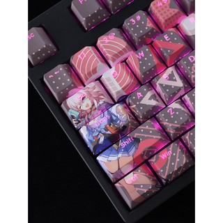 March 7th Keycaps Cherry Profile Honkai Star Rail Anime PBT Dye Sub Cơ Keycap