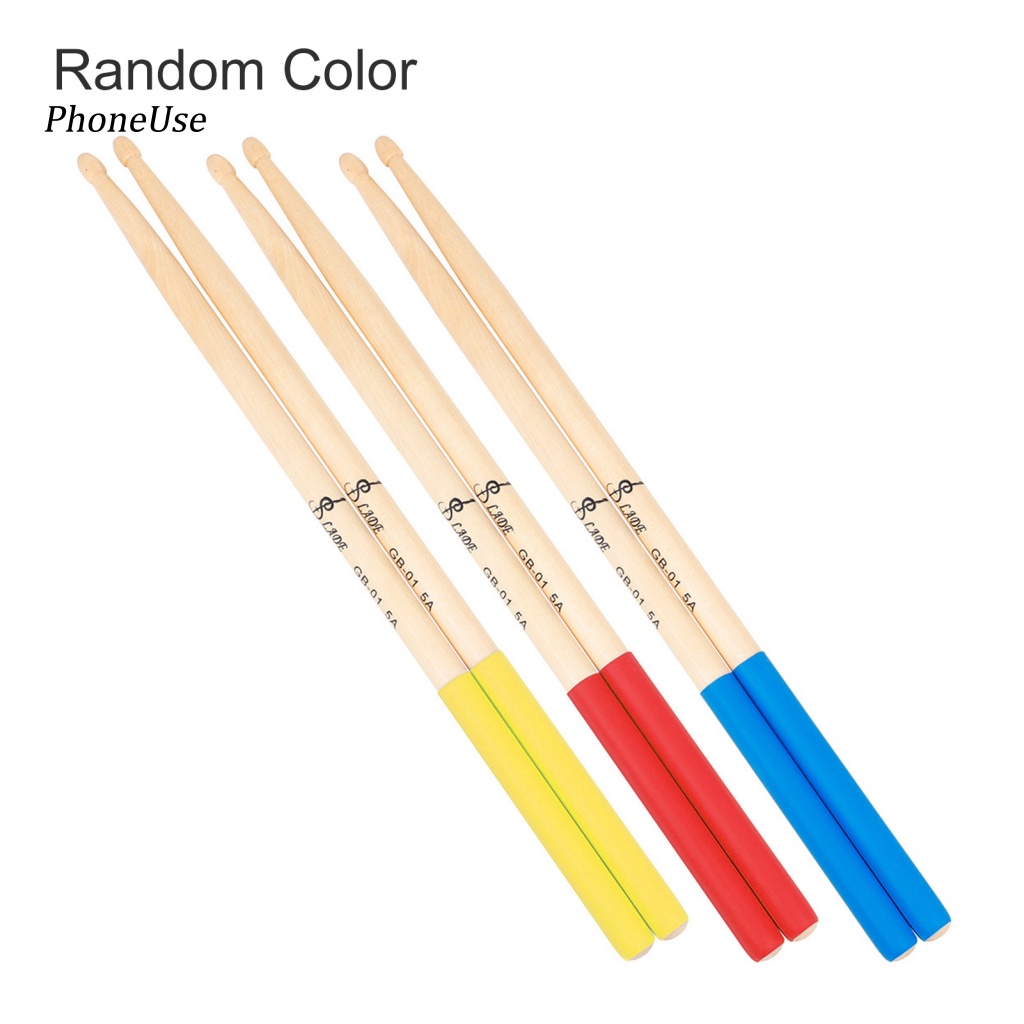 Pu Set 3 Cặp Dùi Trống 5A Tay Cầm Bằng Gỗ Phong Chống Trượt Chuyên Nghiệp