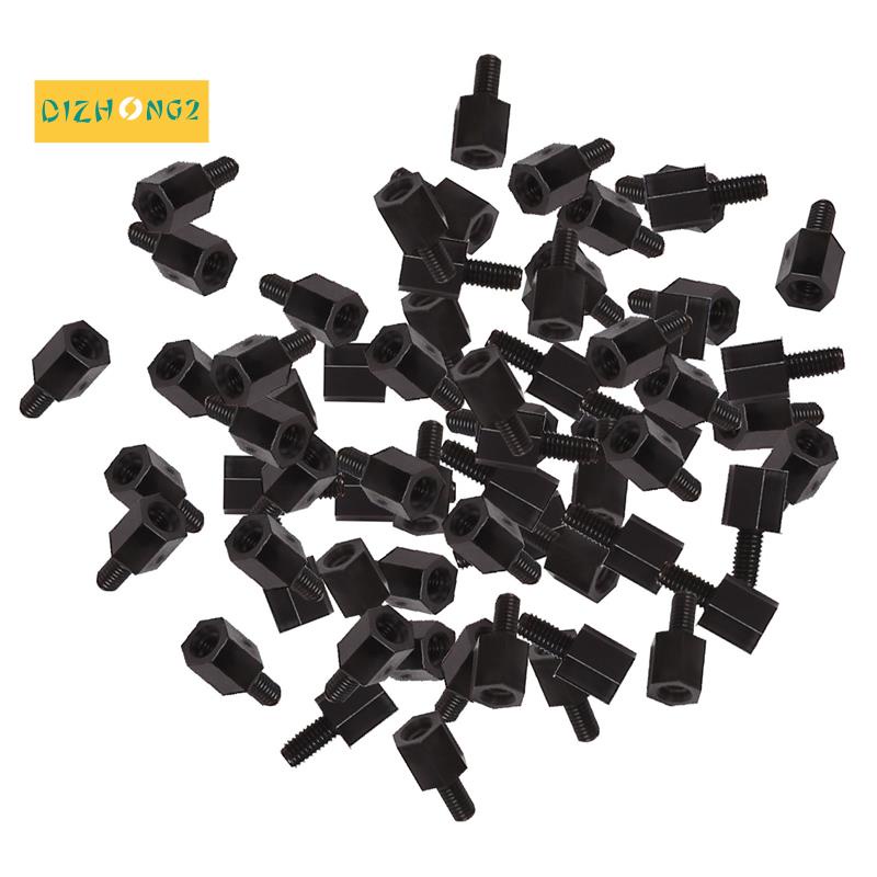 Set 100 Vòng Đệm M3 Ren Lục Giác 6 + 6mm Màu Đen Chuyên Dụng Cho Bo Mạch Chủ