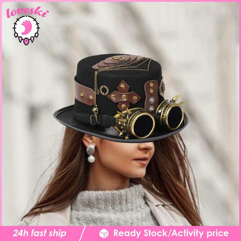 Mũ Fedora Phong Cách Steampunk Gothic Hóa Trang