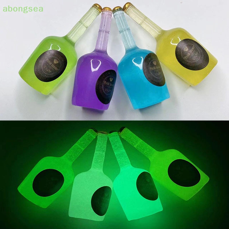 Bộ 5 Bình Đựng Đồ Uống Mini Bằng Nhựa Resin Phát Quang Hình Hoạt Hình Dễ Thương Trang Trí Thủ Công DIY