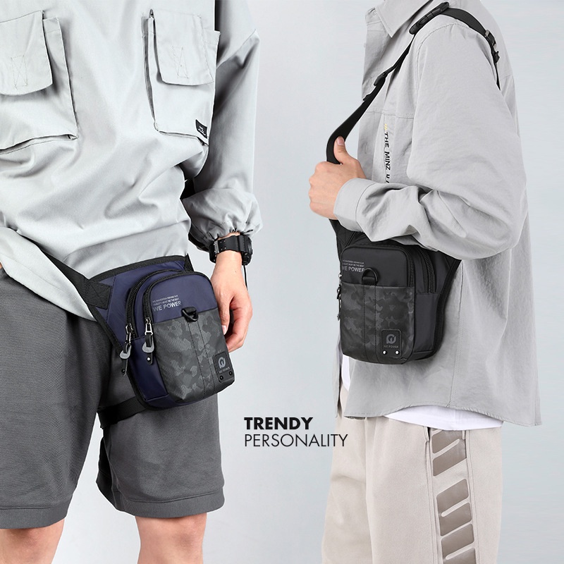 Túi Đeo Chéo Ngực Bằng Nylon Chống Thấm Nước Đa Năng Thời Trang Cho Nam